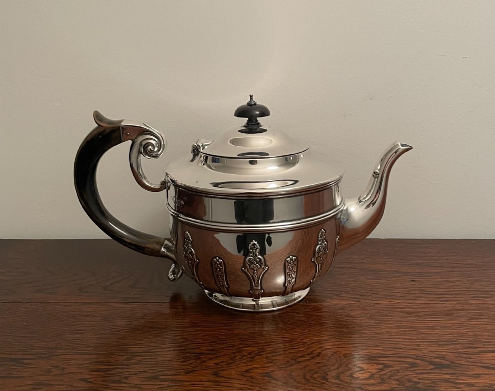 Quality Edwardian Four Piece Solid Silver Tea Service, 2,300 grams  View XIII