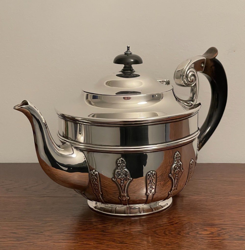 Quality Edwardian Four Piece Solid Silver Tea Service, 2,300 grams  View XVI