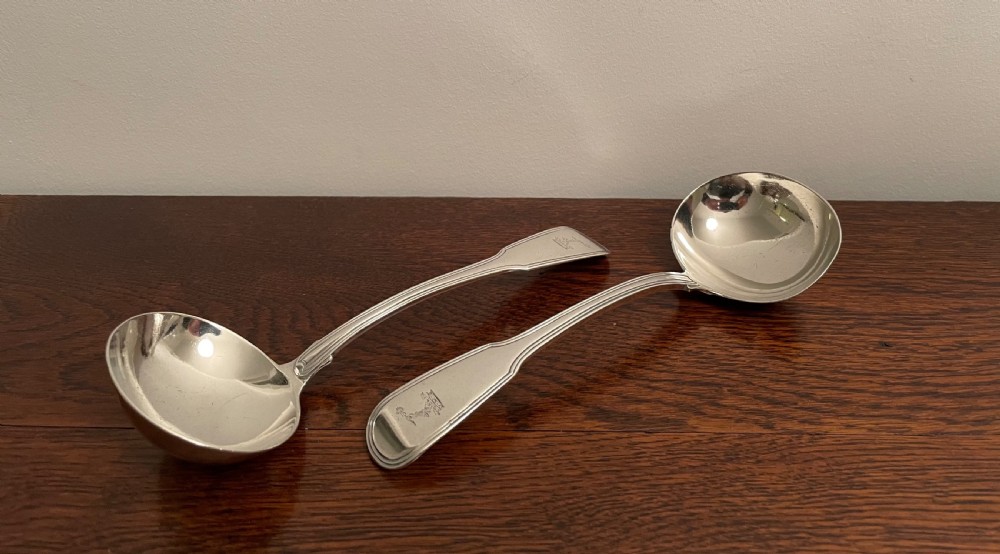 Pair of George III Silver Sauce Ladles