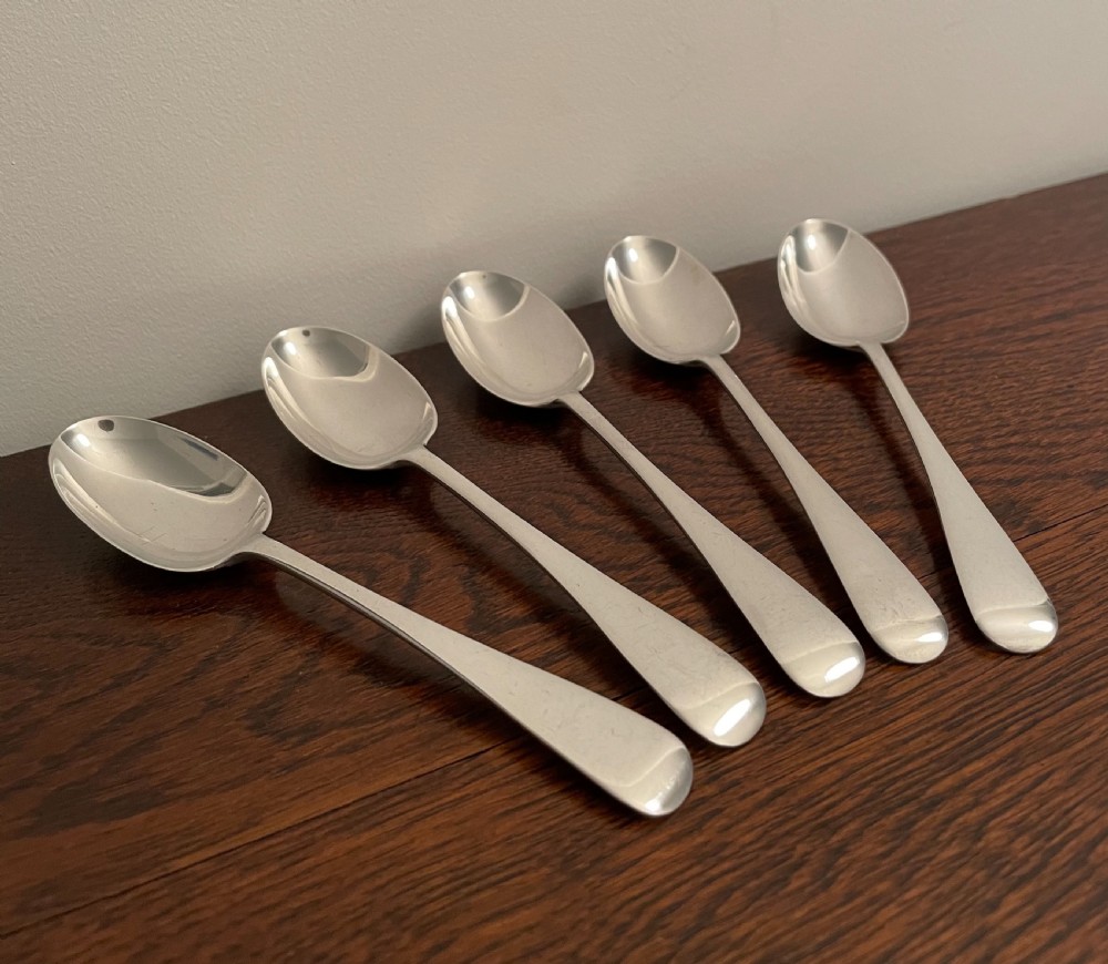 Quality Set of Five Victorian Silver Teaspoons, 1898 View III