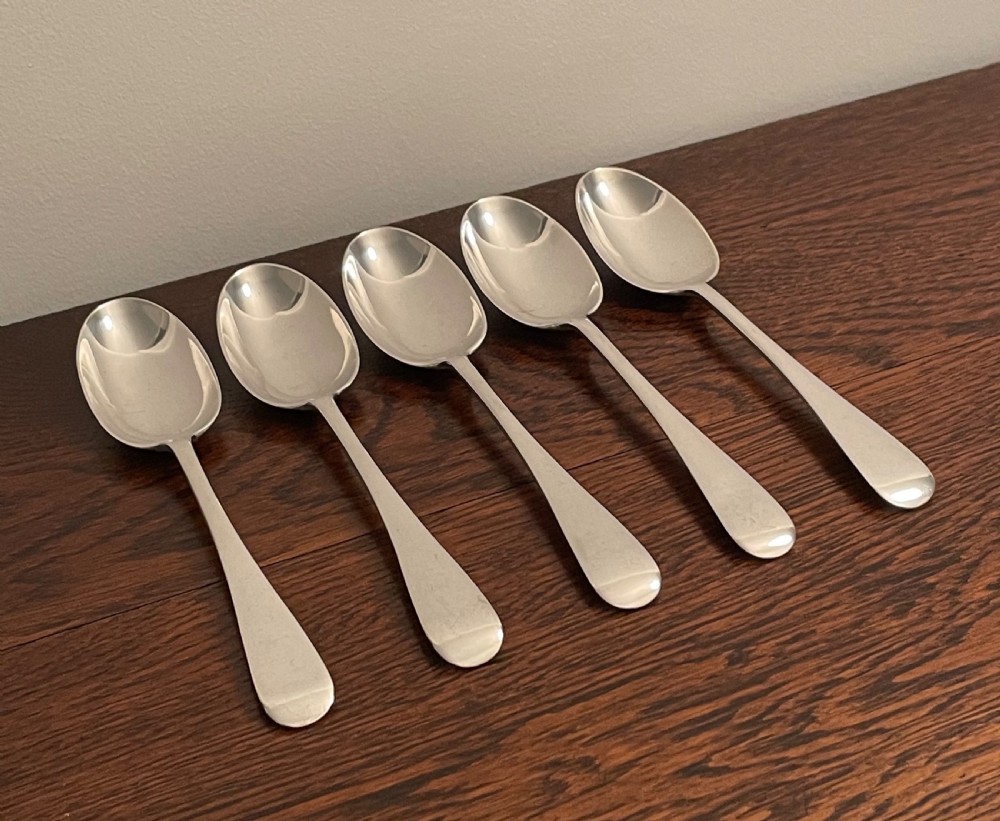 Quality Set of Five Victorian Silver Teaspoons, 1898 View VI