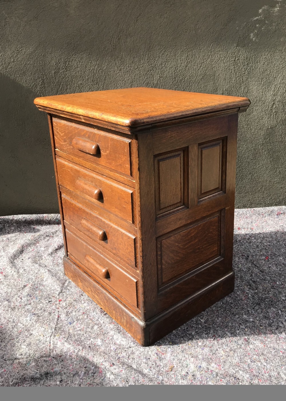 1930s Oak School Office Chest Filing Cabinet
