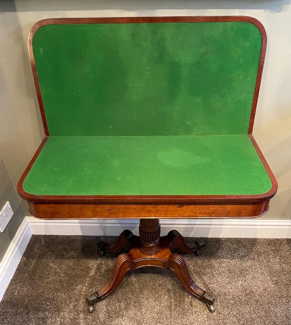 Regency Mahogany Card Games Table View XI
