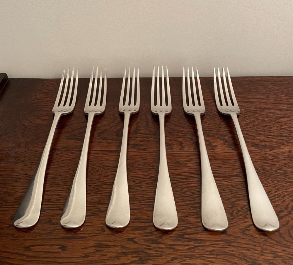 Set of Six Victorian Silver Dinner Forks