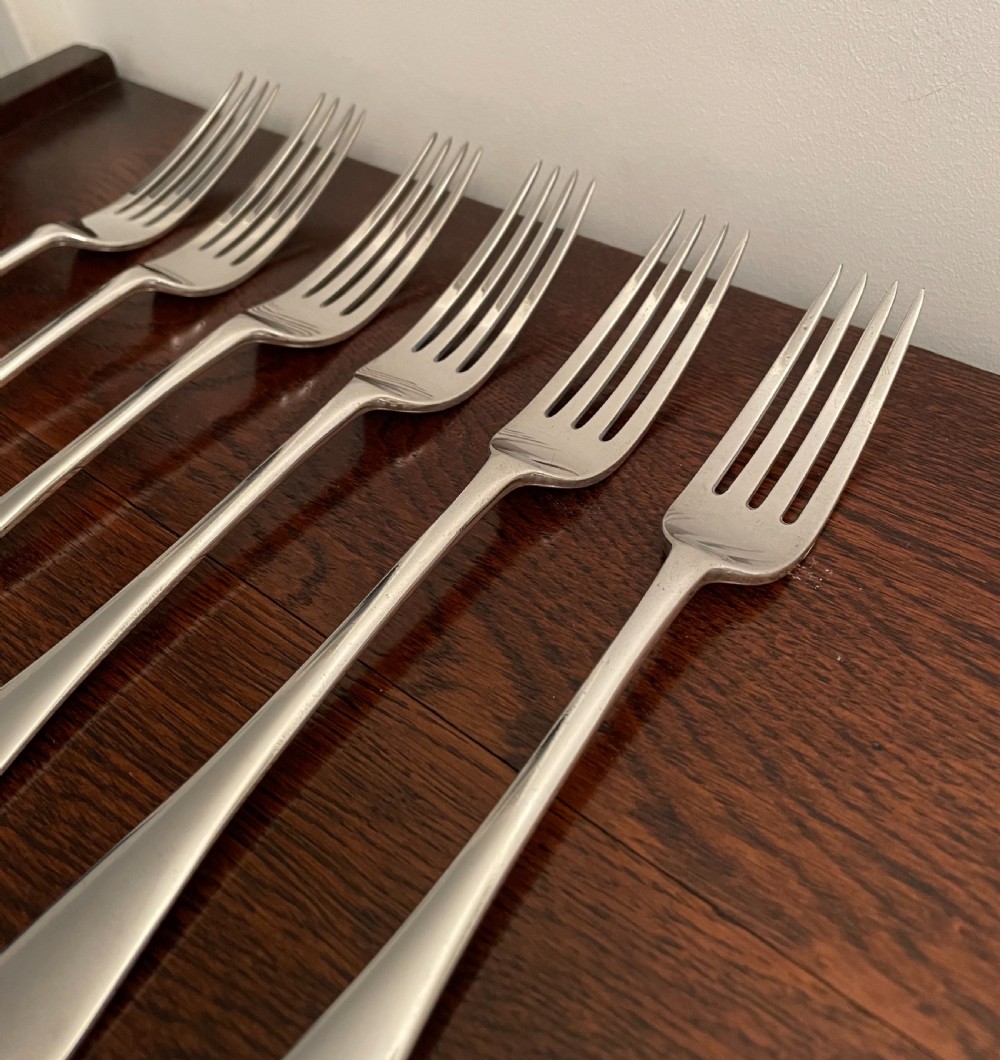 Set of Six Victorian Silver Dinner Forks View V