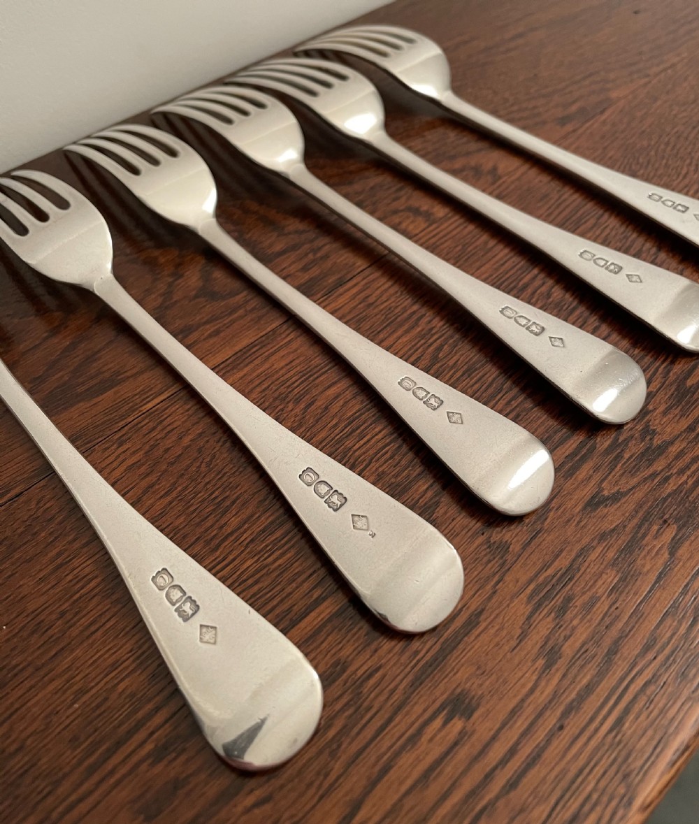Set of Six Victorian Silver Dinner Forks View VI