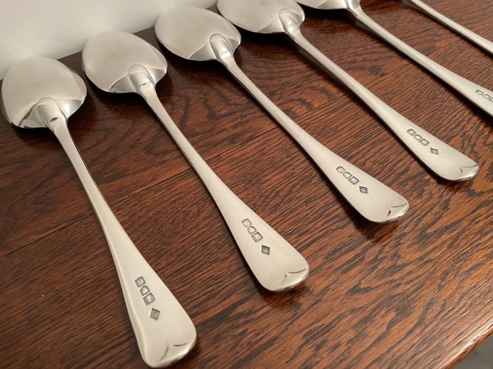 Victorian Solid Silver Table Serving Spoons View VII