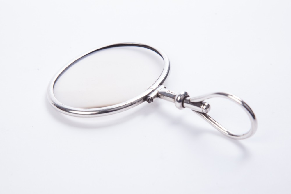 Rare George III silver quizzing magnifying glass View III