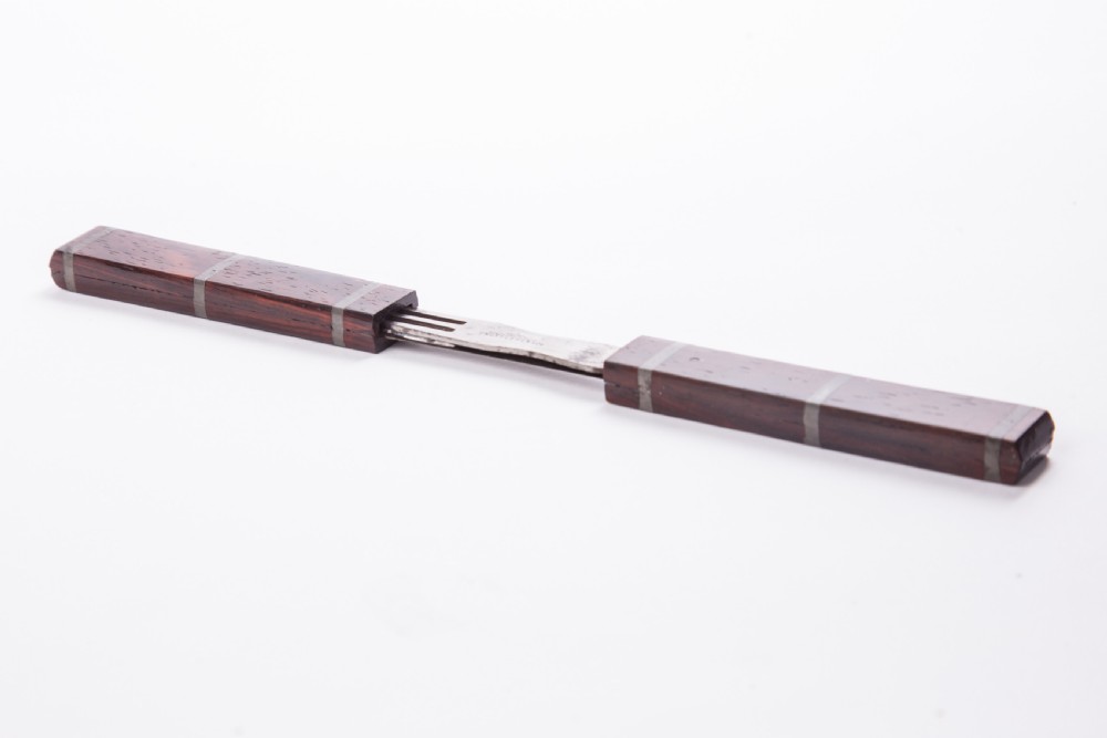 19th Century Rosewood Campaign Cutlery by Wragg