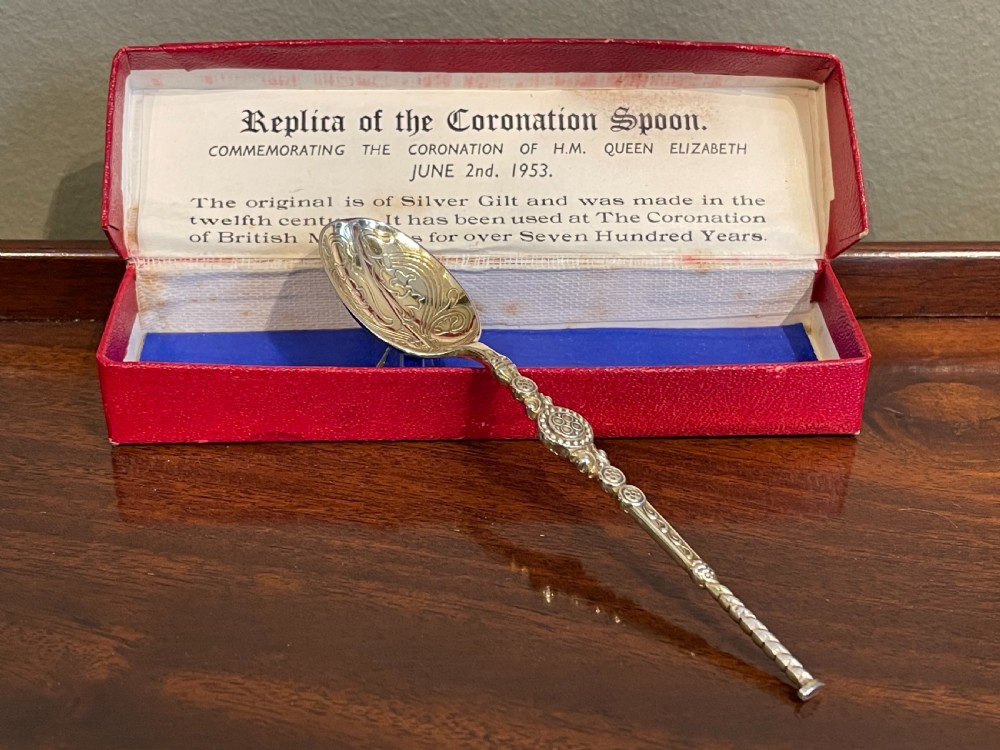 QEII Solid Silver Gilt Coronation Spoon View III