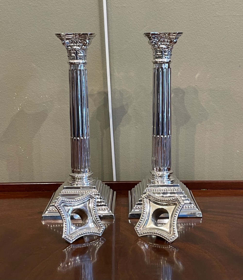 Pair of George VI Silver Plated Candlesticks View IV