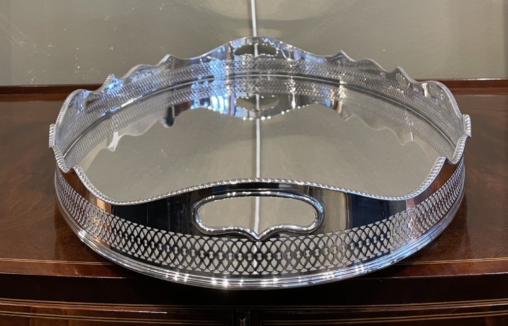 Quality Edwardian Silver Plated Drinks Tray View V