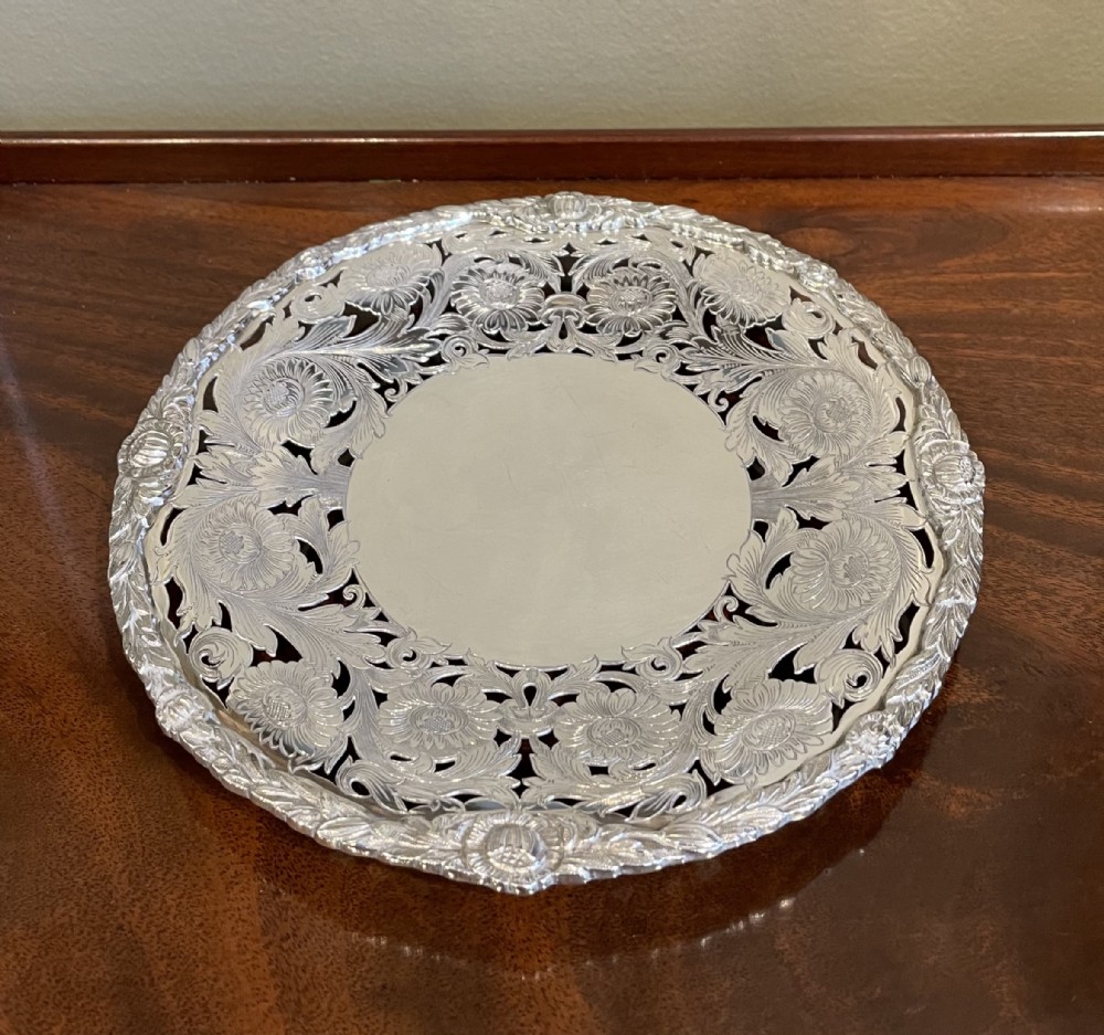 Superb Quality Cast Silver Dish By Walker & Hall