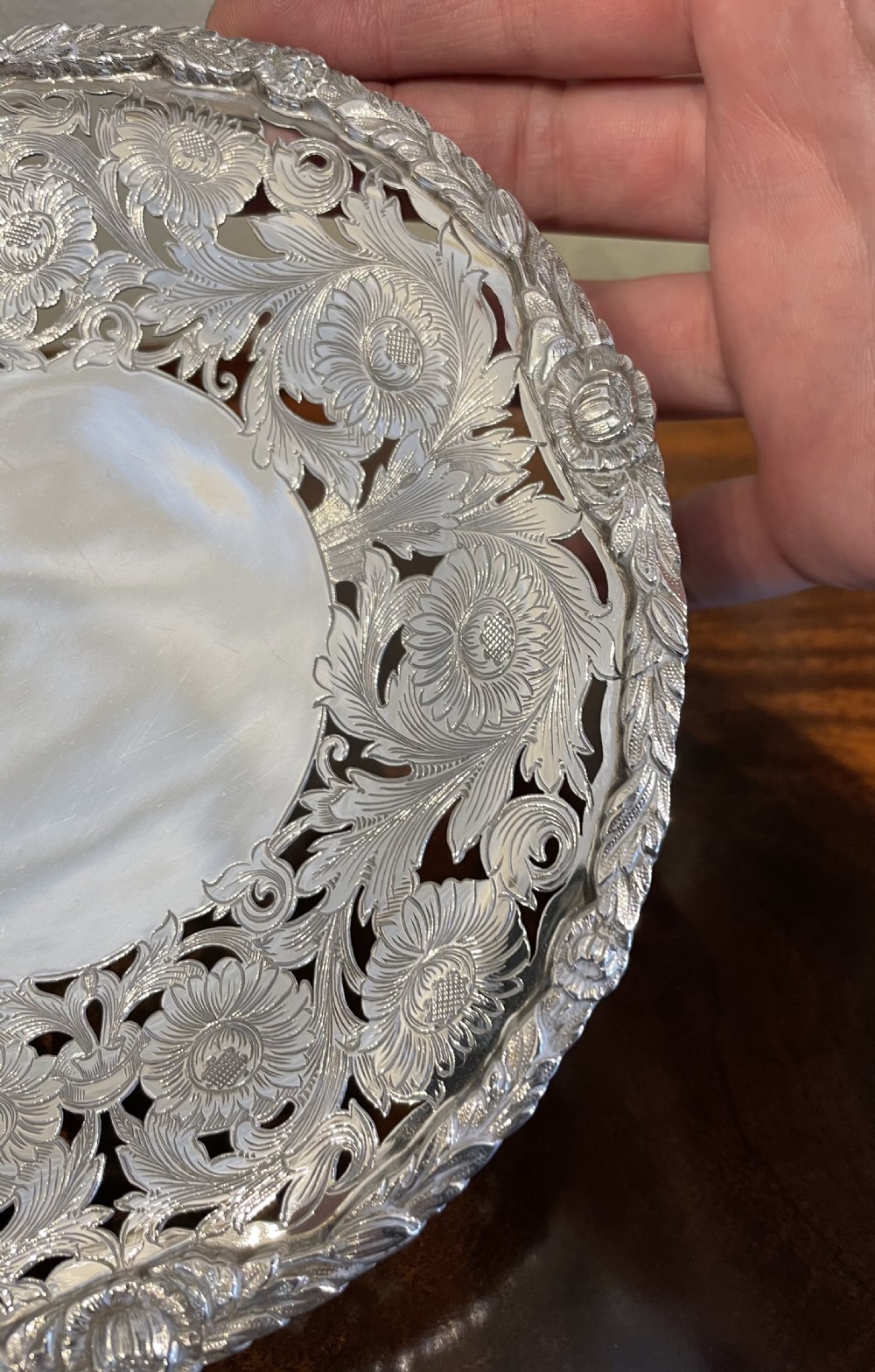 Superb Quality Cast Silver Dish By Walker & Hall View II