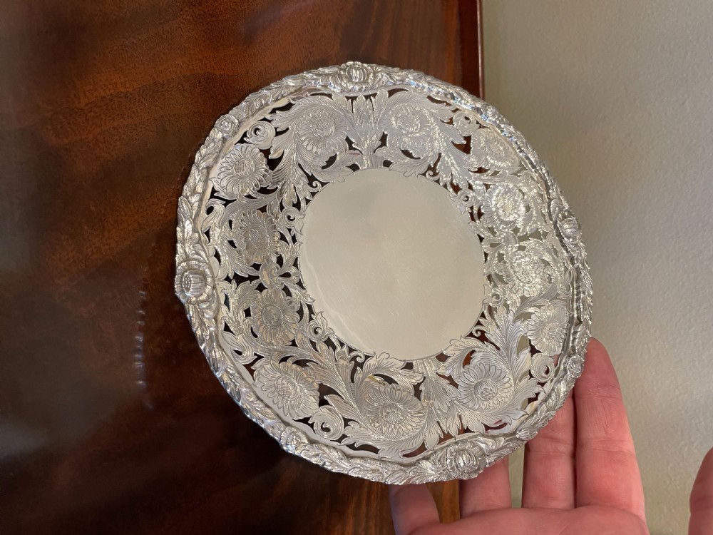 Superb Quality Cast Silver Dish By Walker & Hall View III