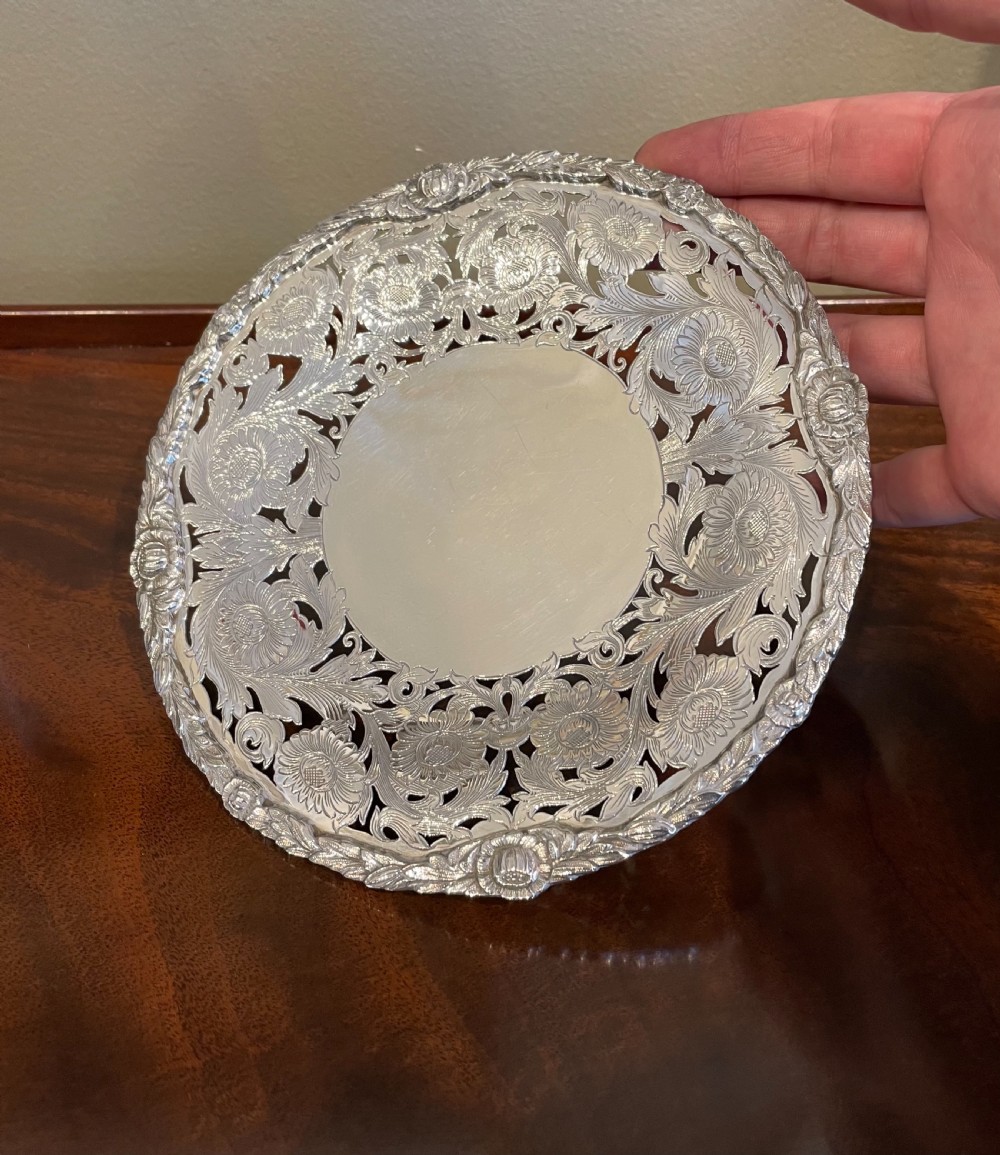 Superb Quality Cast Silver Dish By Walker & Hall View V