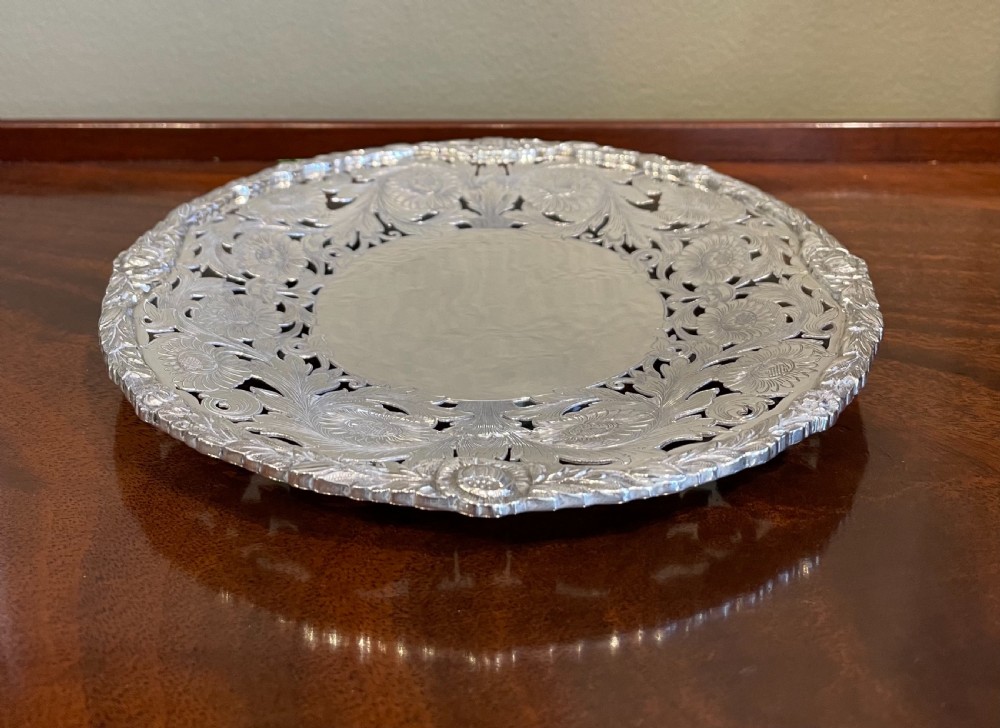 Superb Quality Cast Silver Dish By Walker & Hall View VII