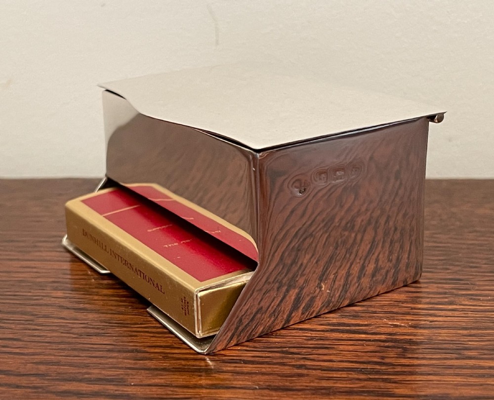 George V Solid Silver Table Vesta Match Box, with matches View II