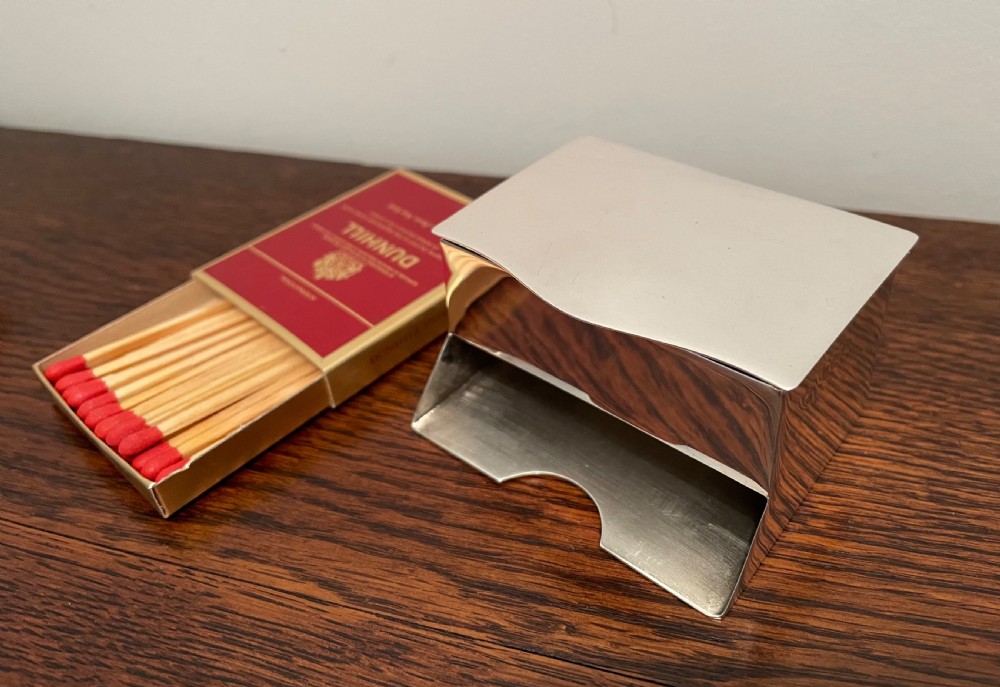 George V Solid Silver Table Vesta Match Box, with matches View IV