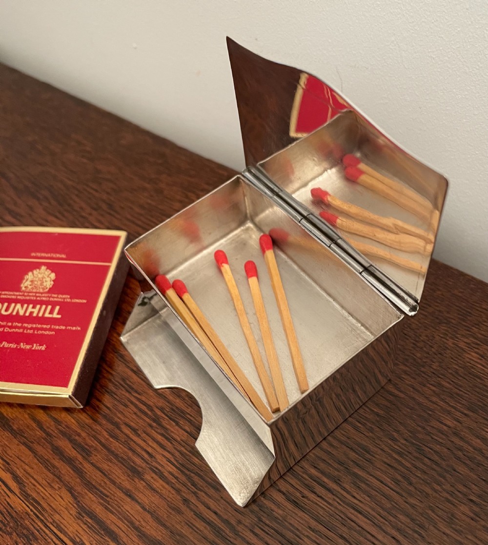 George V Solid Silver Table Vesta Match Box, with matches View VI
