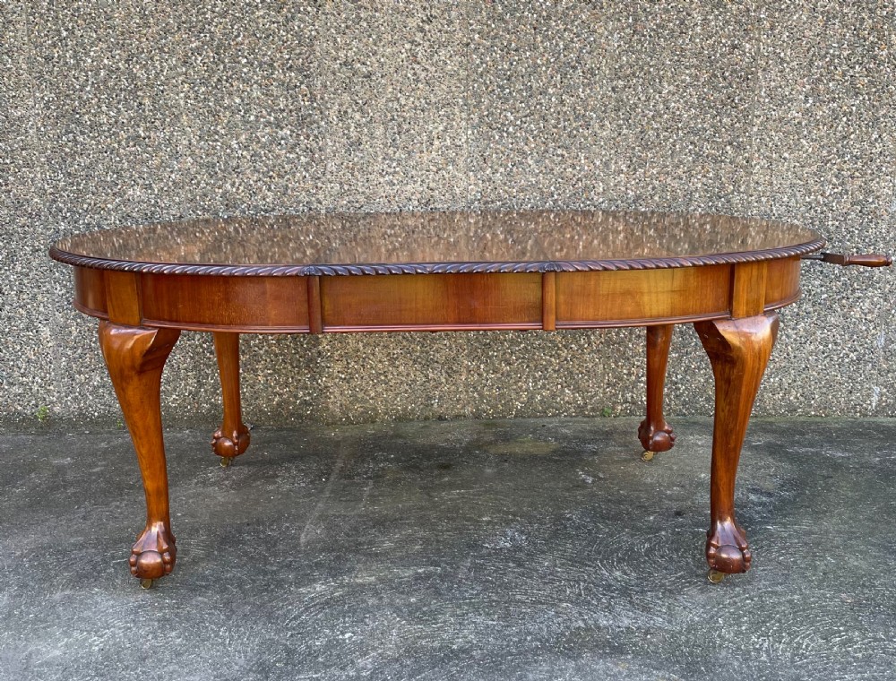 Edwardian Mahogany Chippendale Style Dining Table View V