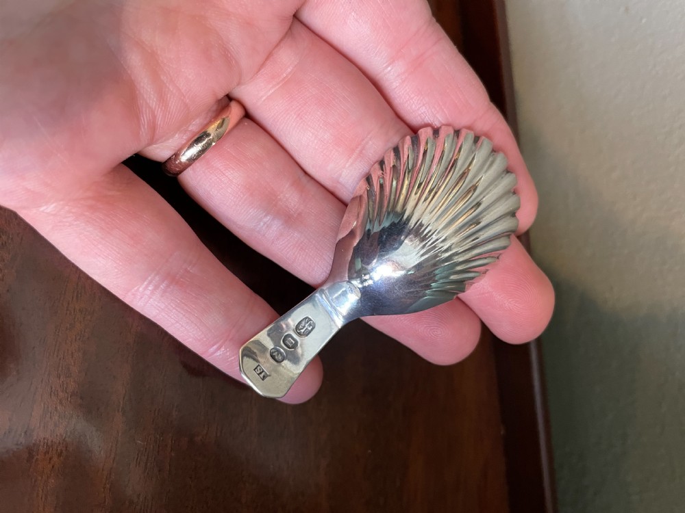 George III silver caddy spoon, 1803 View VII