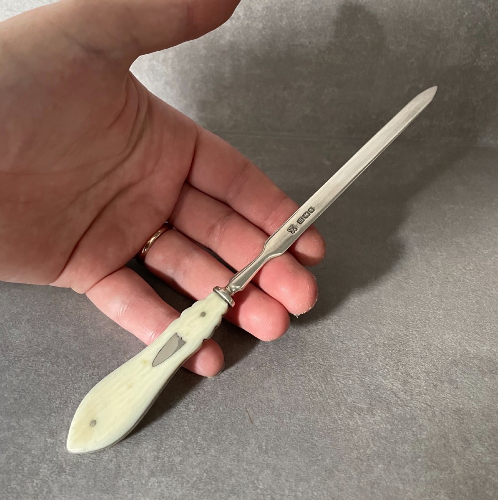 Edwardian Silver Letter Opener, 1904 View II