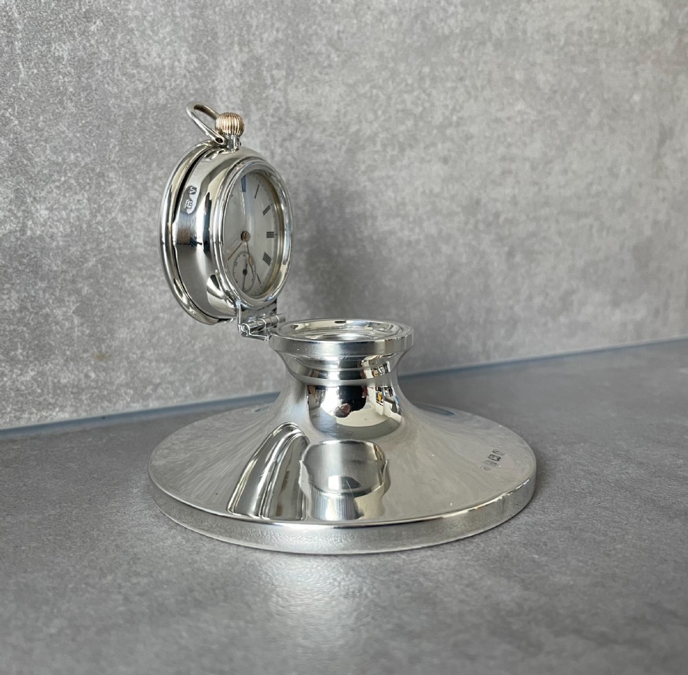George V Solid Silver Watch Inkwell View II