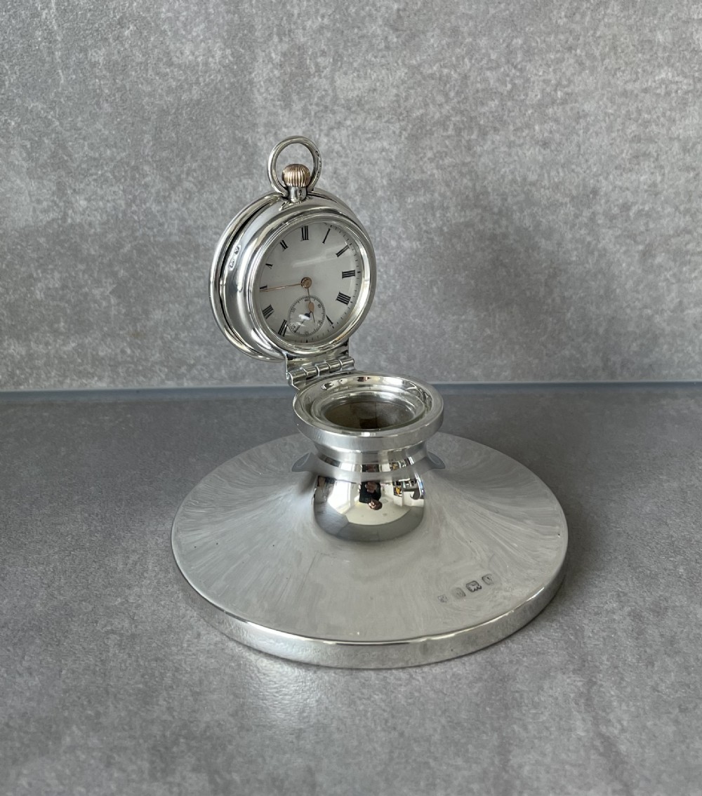 George V Solid Silver Watch Inkwell View IV