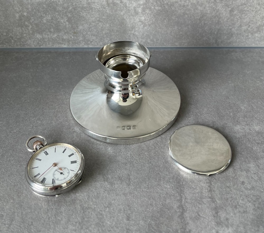 George V Solid Silver Watch Inkwell View X