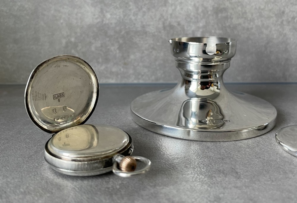 George V Solid Silver Watch Inkwell View XIV