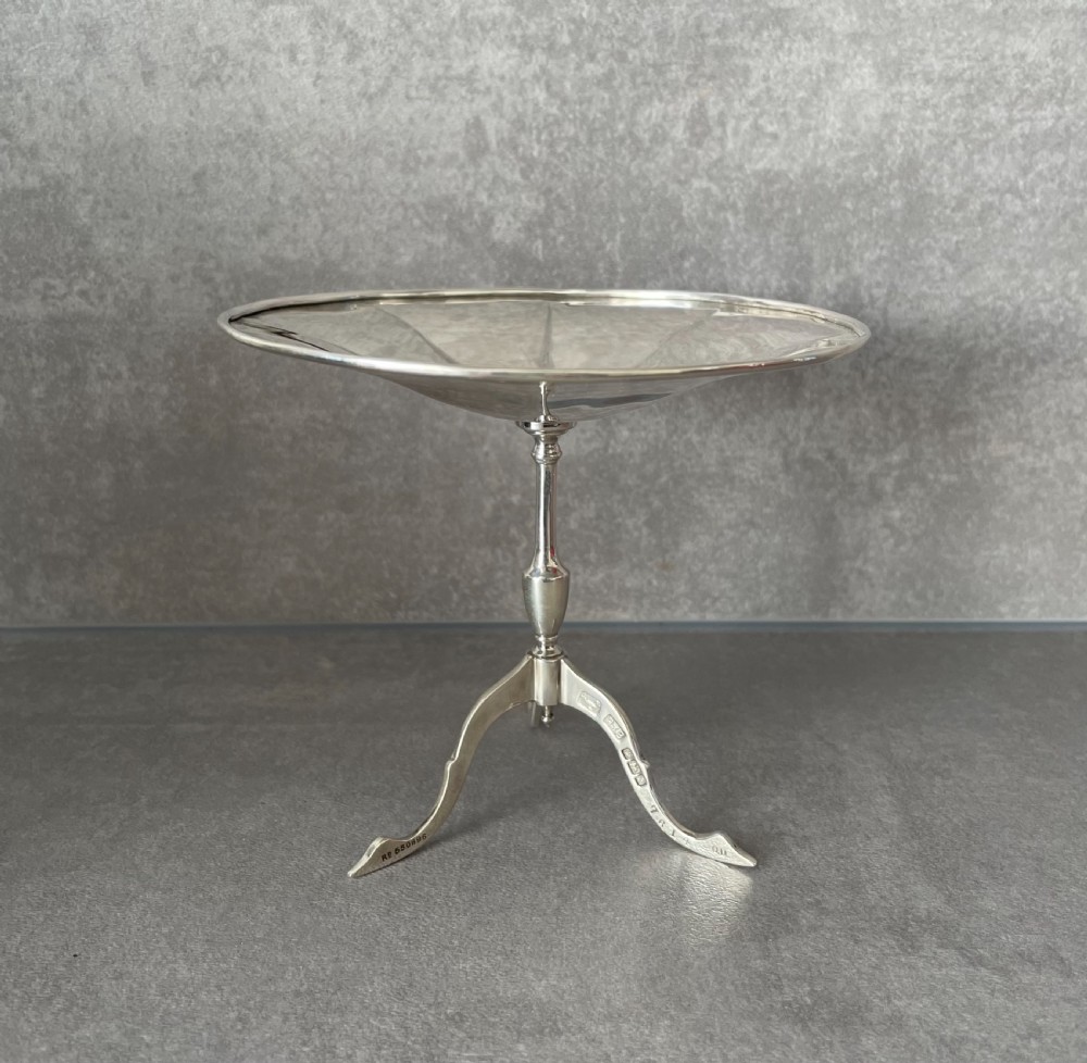 Edwardian Solid Silver Miniature Tripod Table Dish, Sheffield 1910 by Roberts & Belk