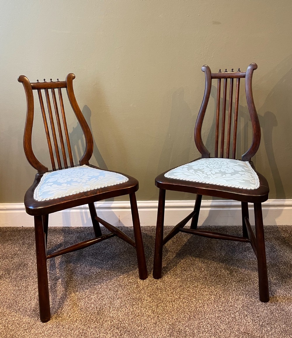 Pair of Victorian Lyre Backed Chairs View III