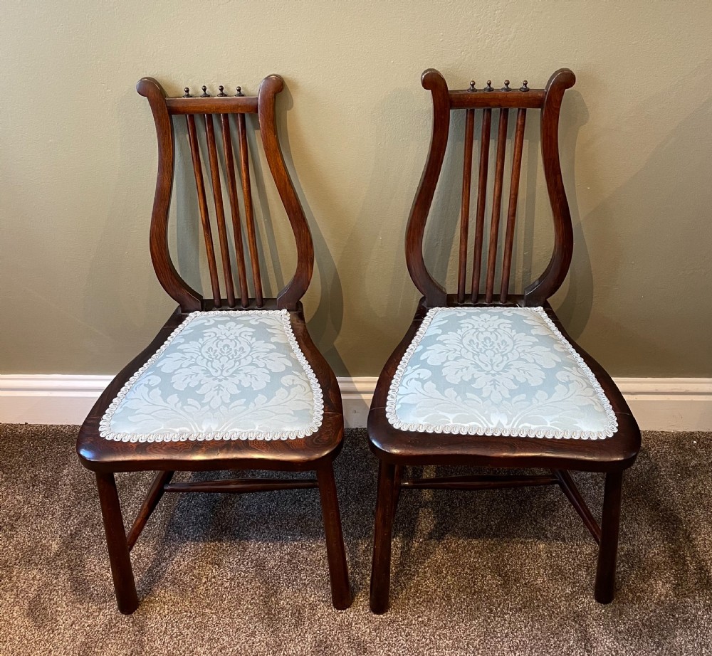 Pair of Victorian Lyre Backed Chairs View V