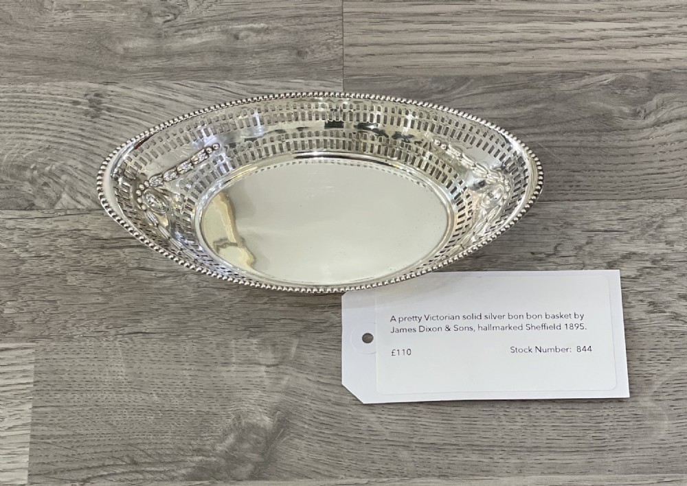 Victorian Solid Silver Bon Bon Basket, 1895 View VI