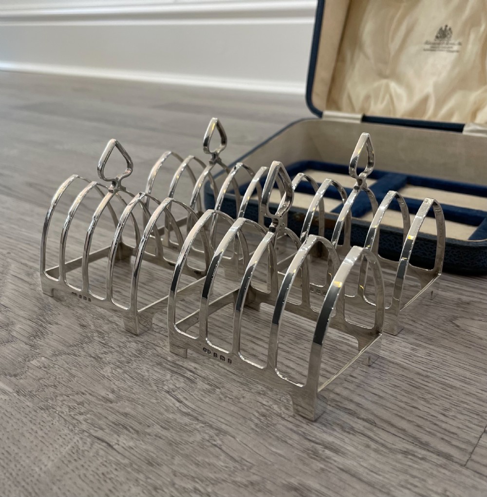 A Boxed Set of Four George V Solid Silver Toast Racks  View III