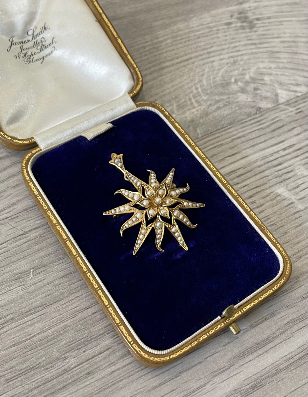 Edwardian 9ct Gold Seed Pearl Pendant & Brooch