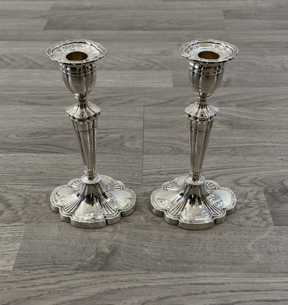 Pair of Solid Silver Candlesticks 