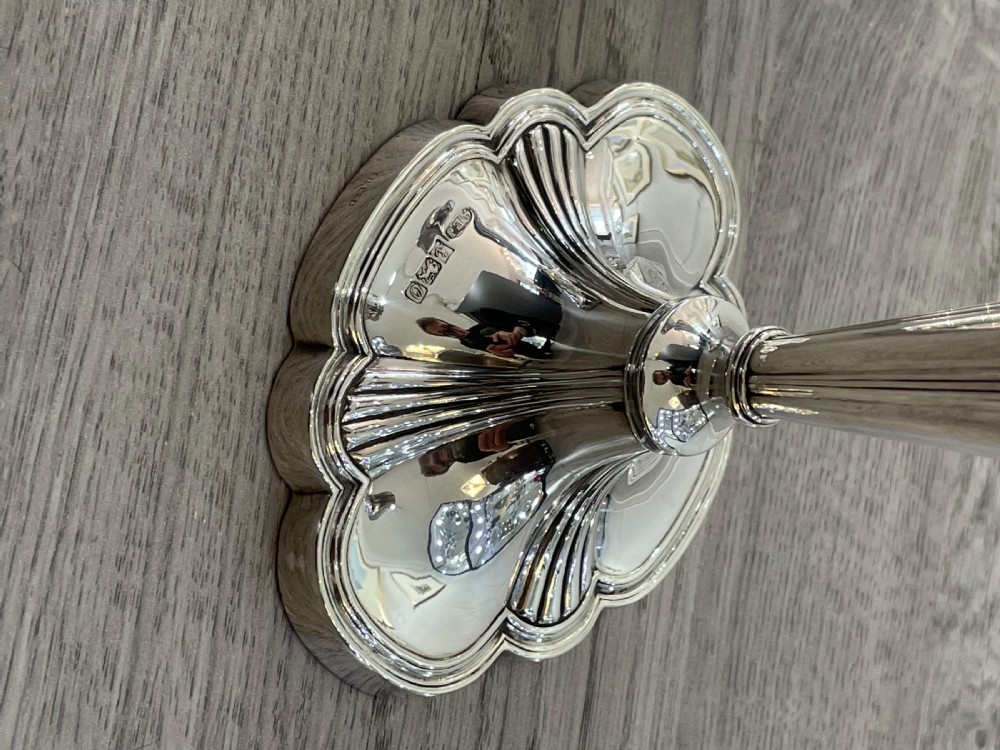 Pair of Solid Silver Candlesticks  View II
