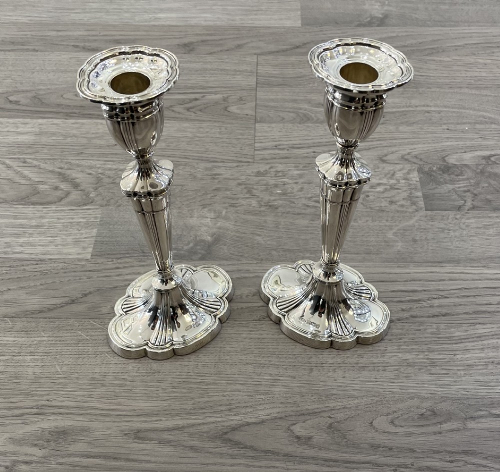 Pair of Solid Silver Candlesticks  View III