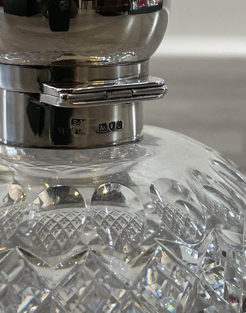 Victorian Silver & Cut Glass Scent Bottle by Sampson Mordan & Co View VI