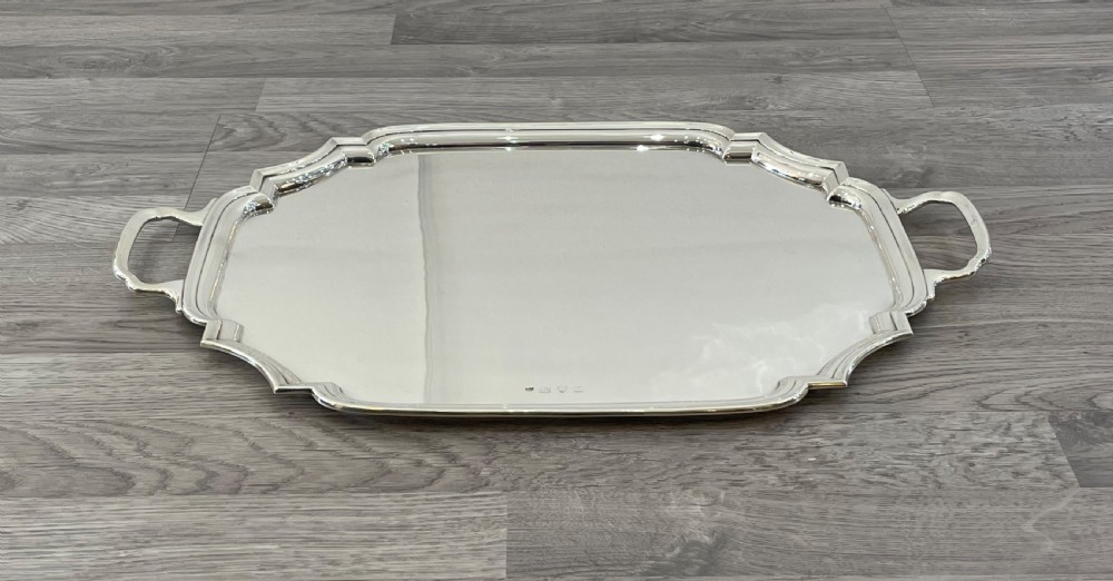 Quality George VI Solid Silver Serving Tray, Chester