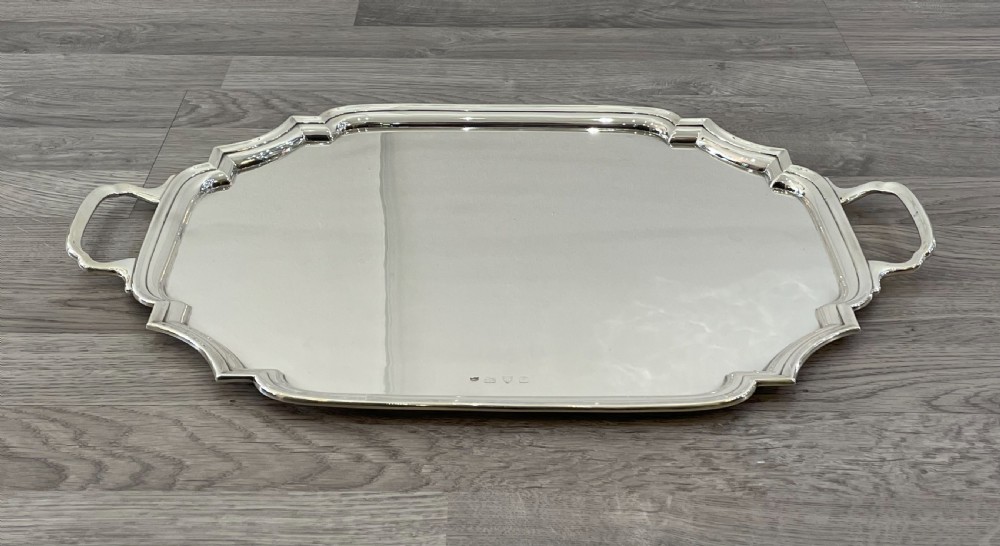 Quality George VI Solid Silver Serving Tray, Chester View V