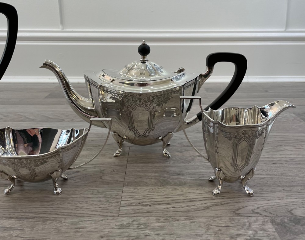 A good George VI solid silver four piece tea service  View II