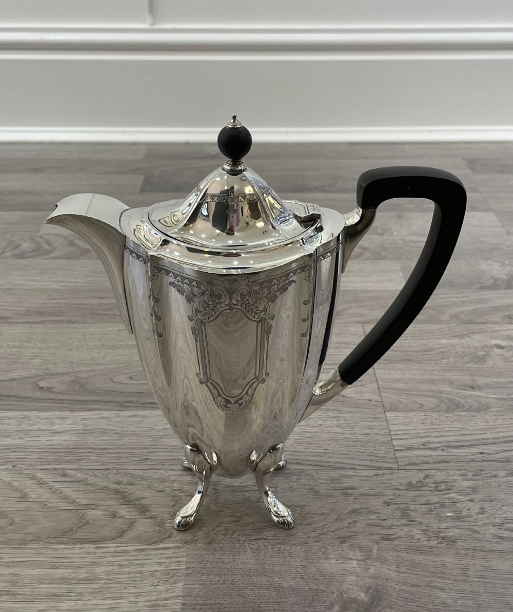 A good George VI solid silver four piece tea service  View IX