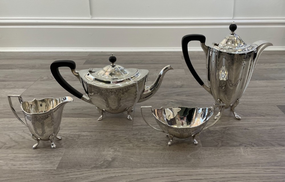 A good George VI solid silver four piece tea service  View XII