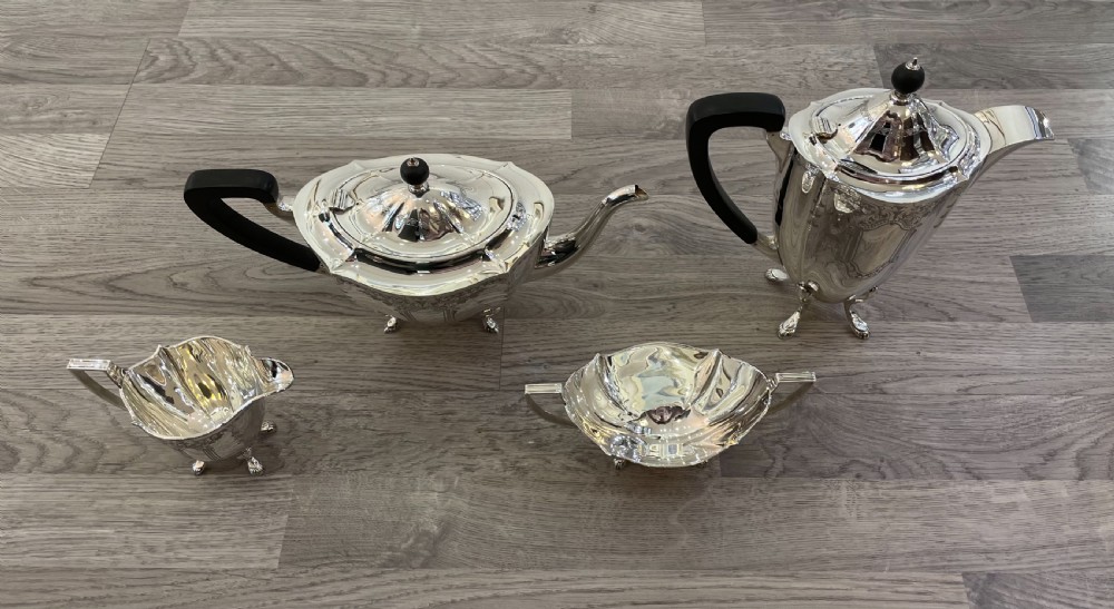 A good George VI solid silver four piece tea service  View XIII