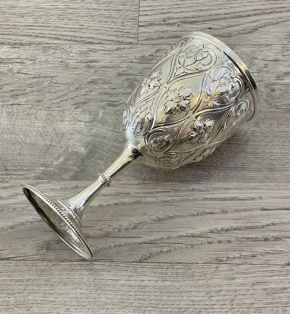 Stunning Victorian Solid Silver Goblet  View IV