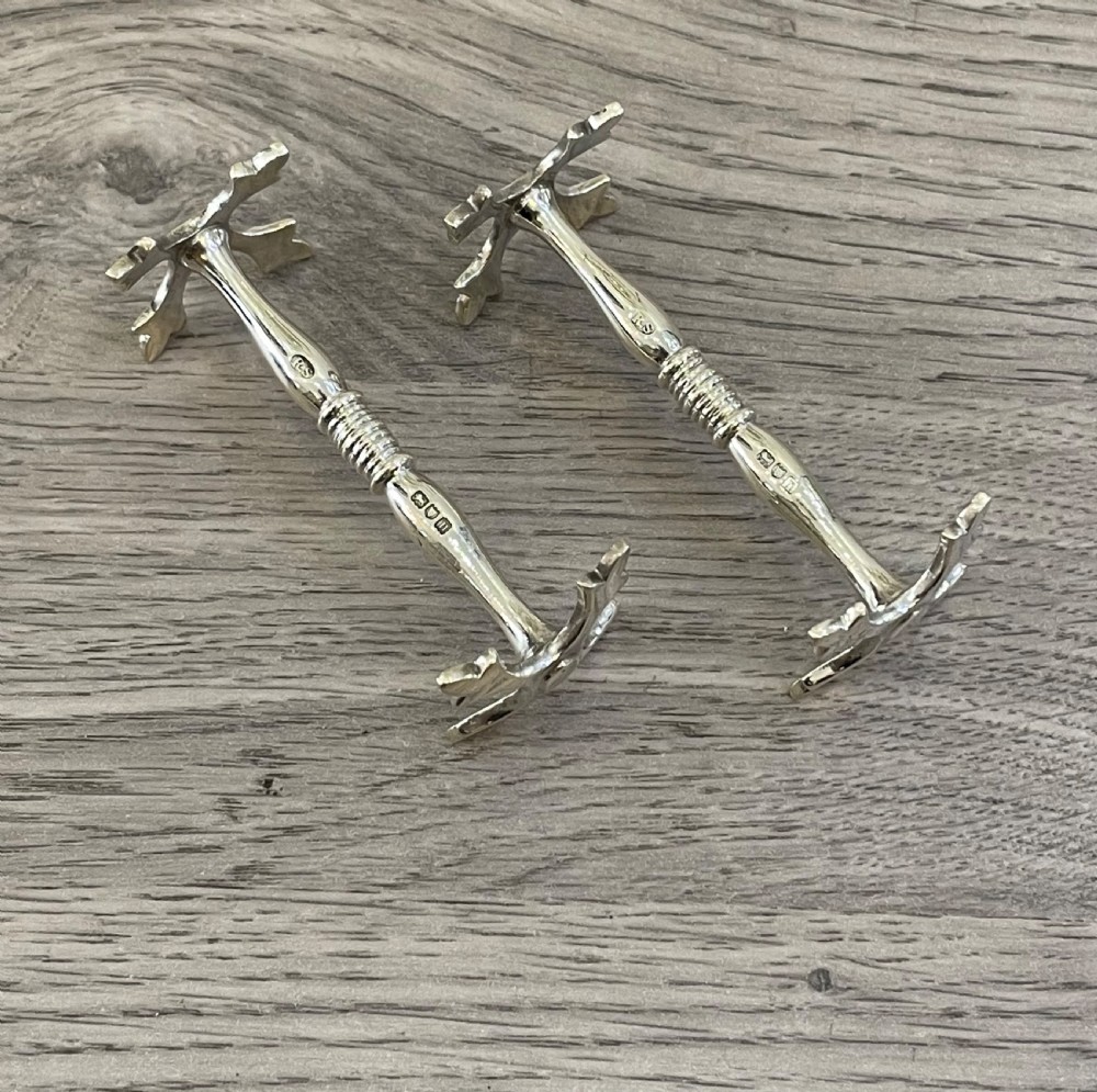 Pair of Edwardian Solid Silver Knife Rests