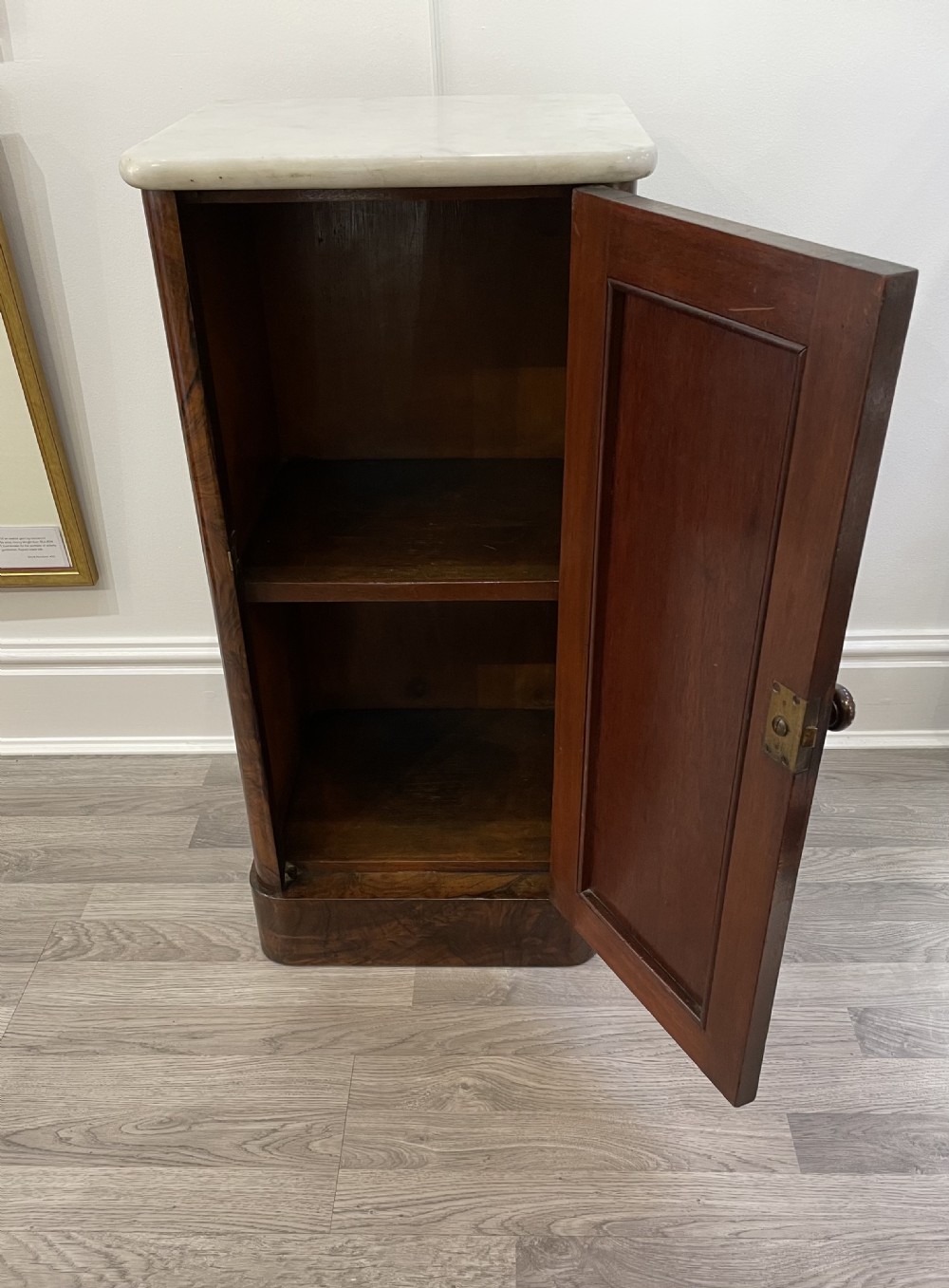 Victorian Burr Walnut Bedside Pot Cupboard View VI